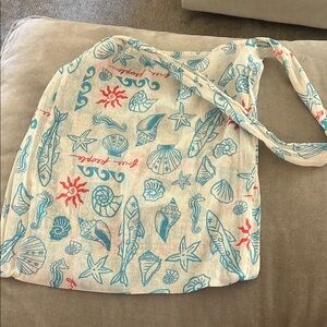 Free people beach print tote bag summer